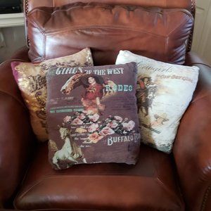 Western cowboy cowgirl themed throw pillows
